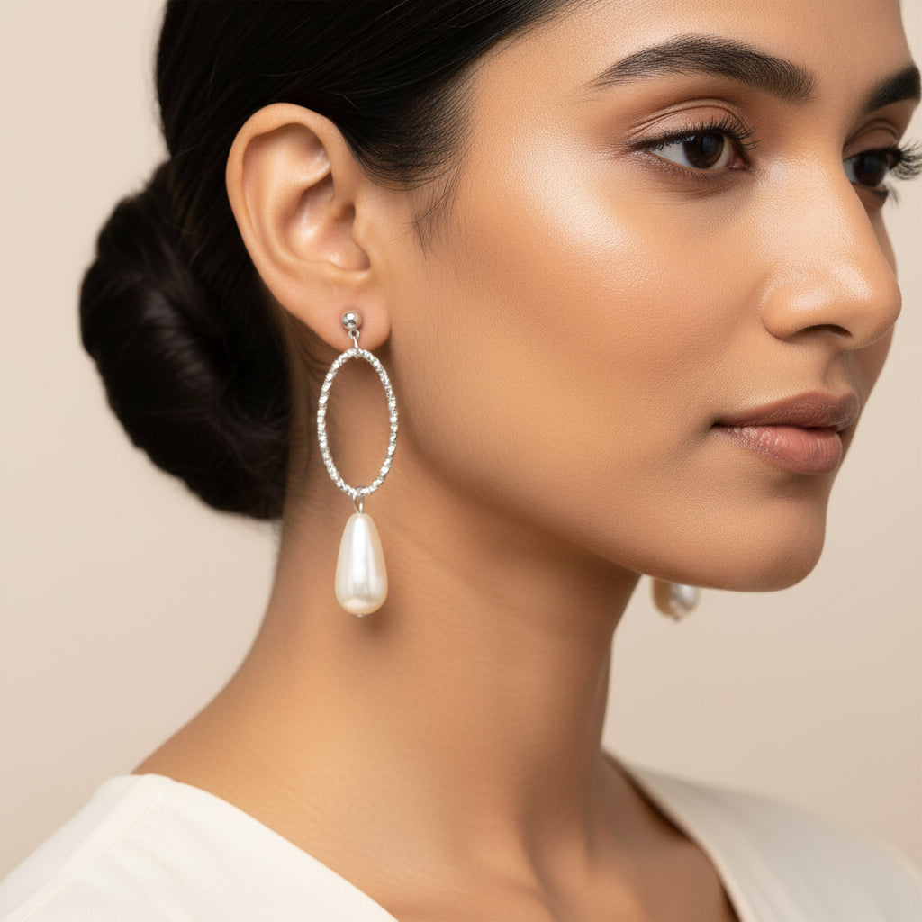 Pop Shapes- Ganging Pearl Dangler earrings