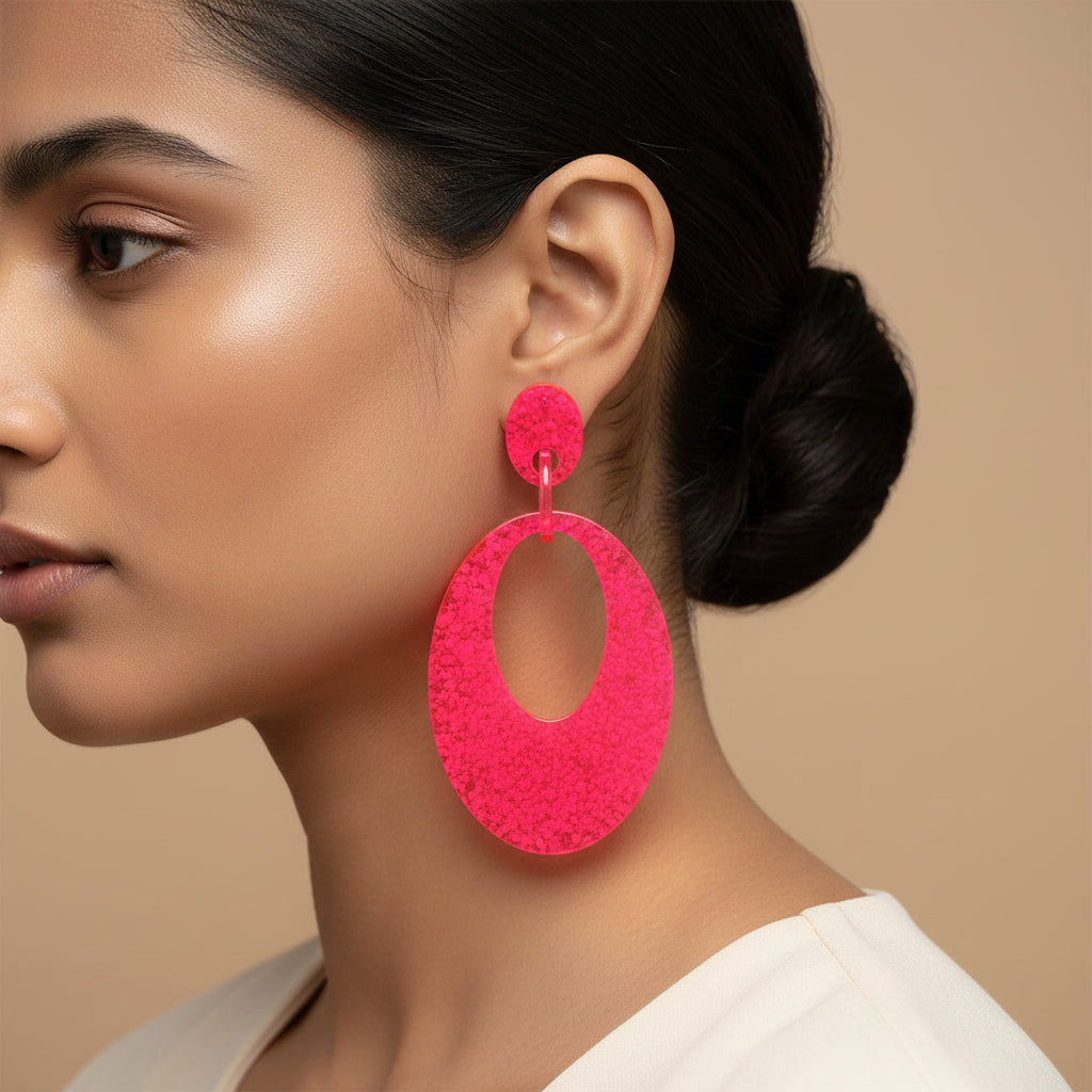 Lume Oval- Vibrant dangler earrings