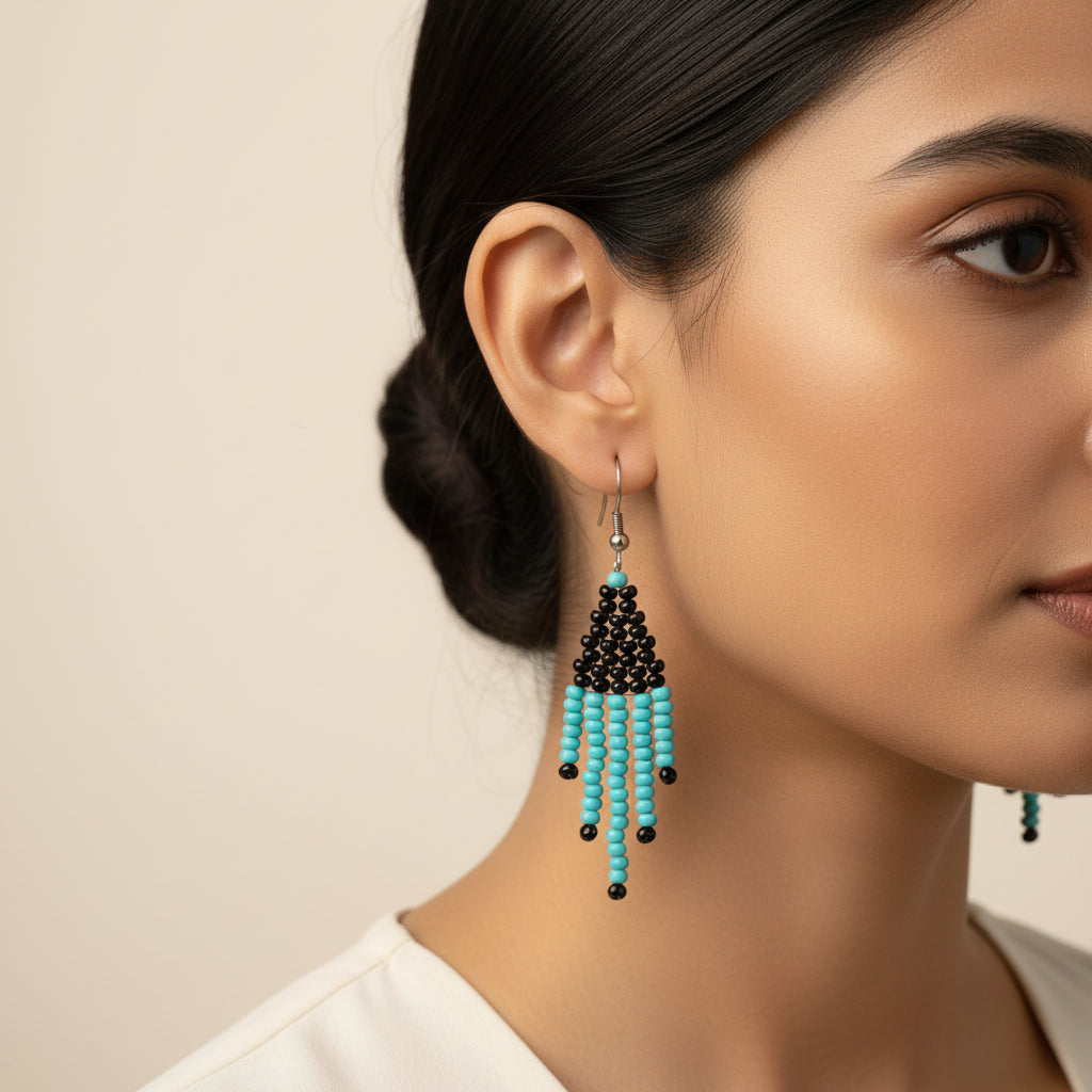 Boho Bead- Beaded dangler earrings