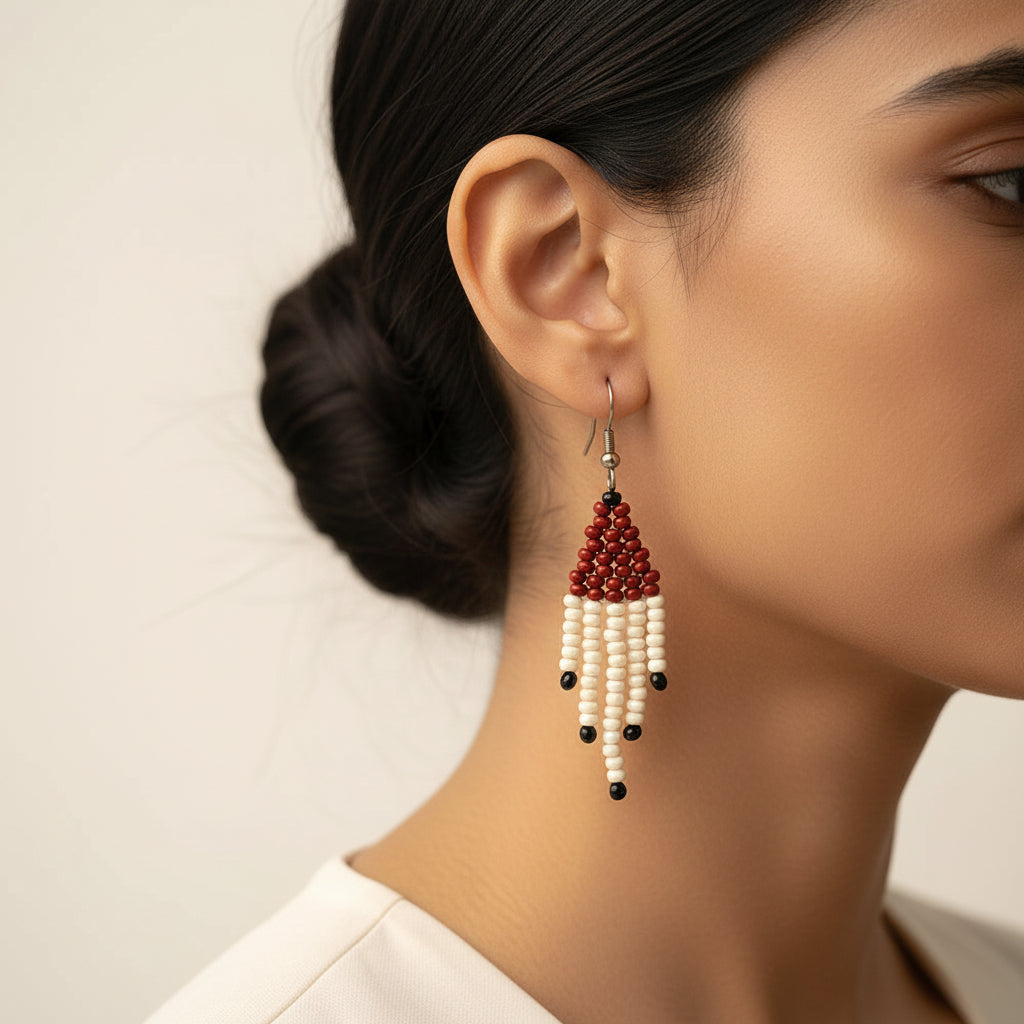 Boho Bead- Beaded dangler earrings