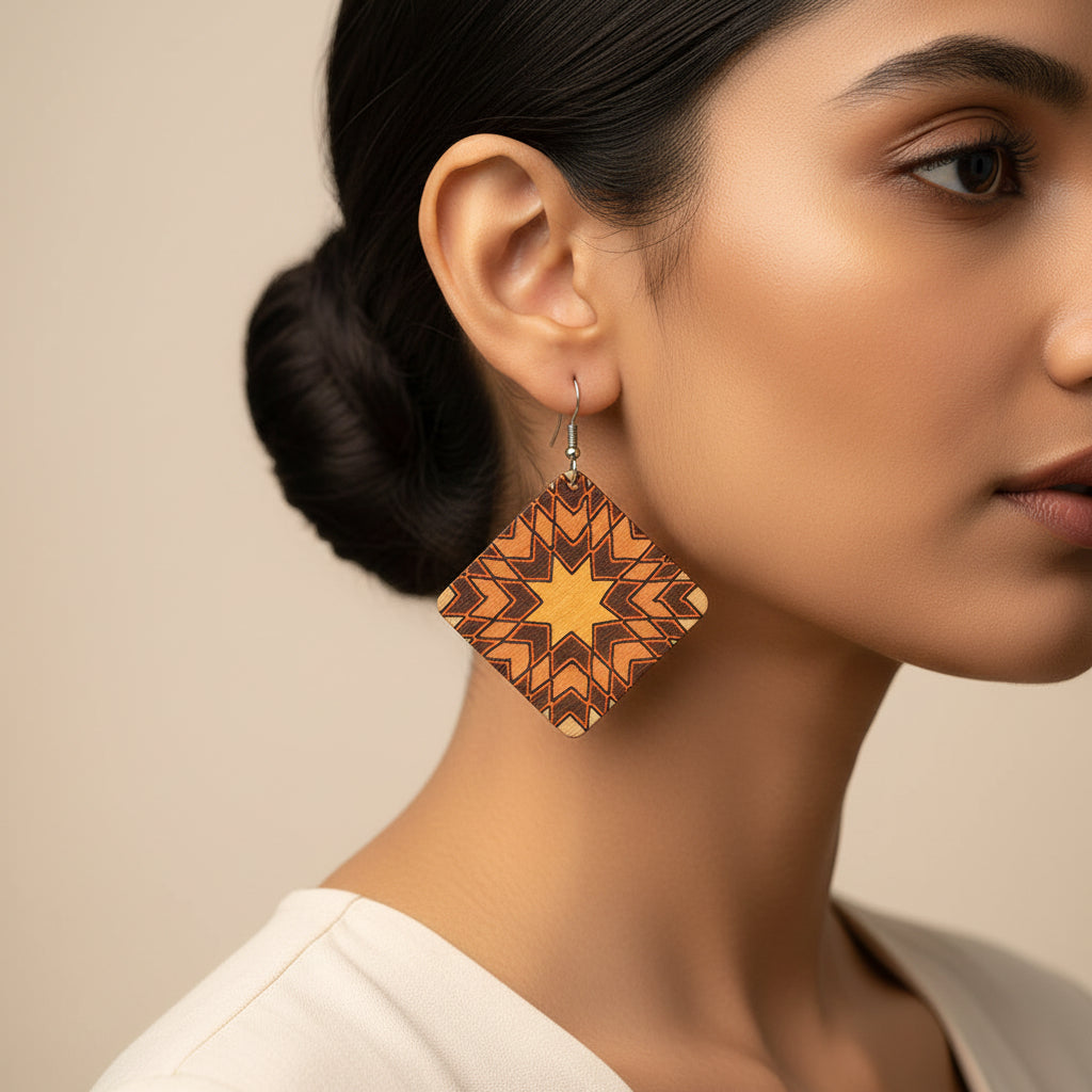 Amber Bloom- Colorful dangler earrings