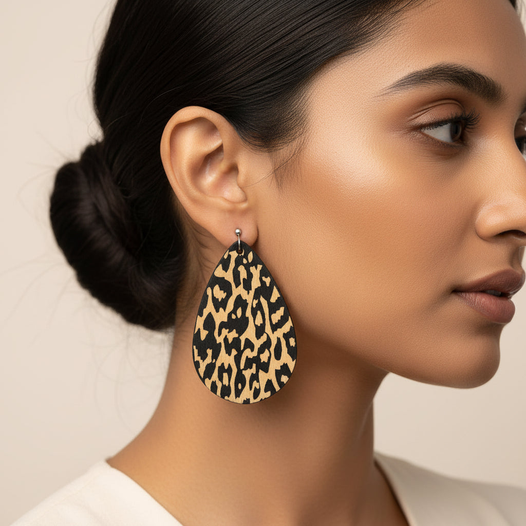 Jungle Glow- Animal prind dangler earrings