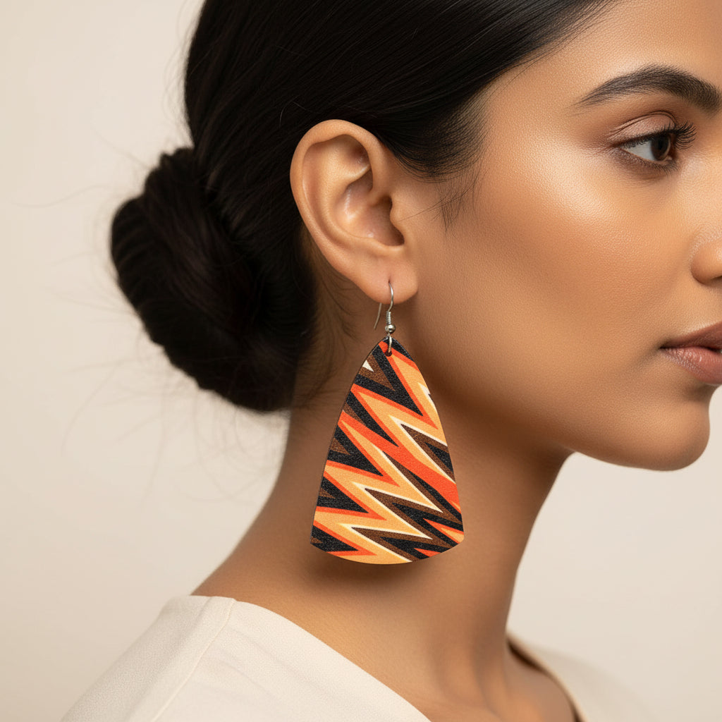 Rustic Claw- Wooden dangler earrings