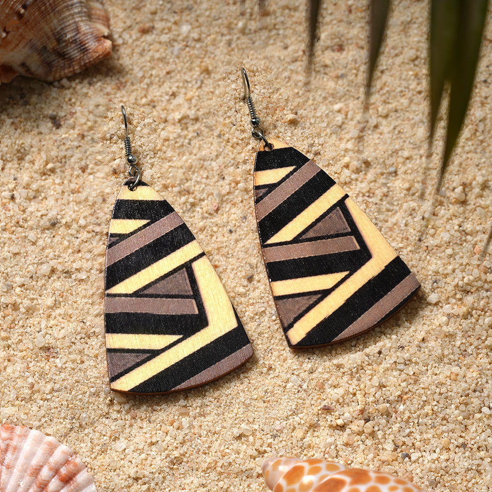 Desert Pattern- Wooden dangler earrings