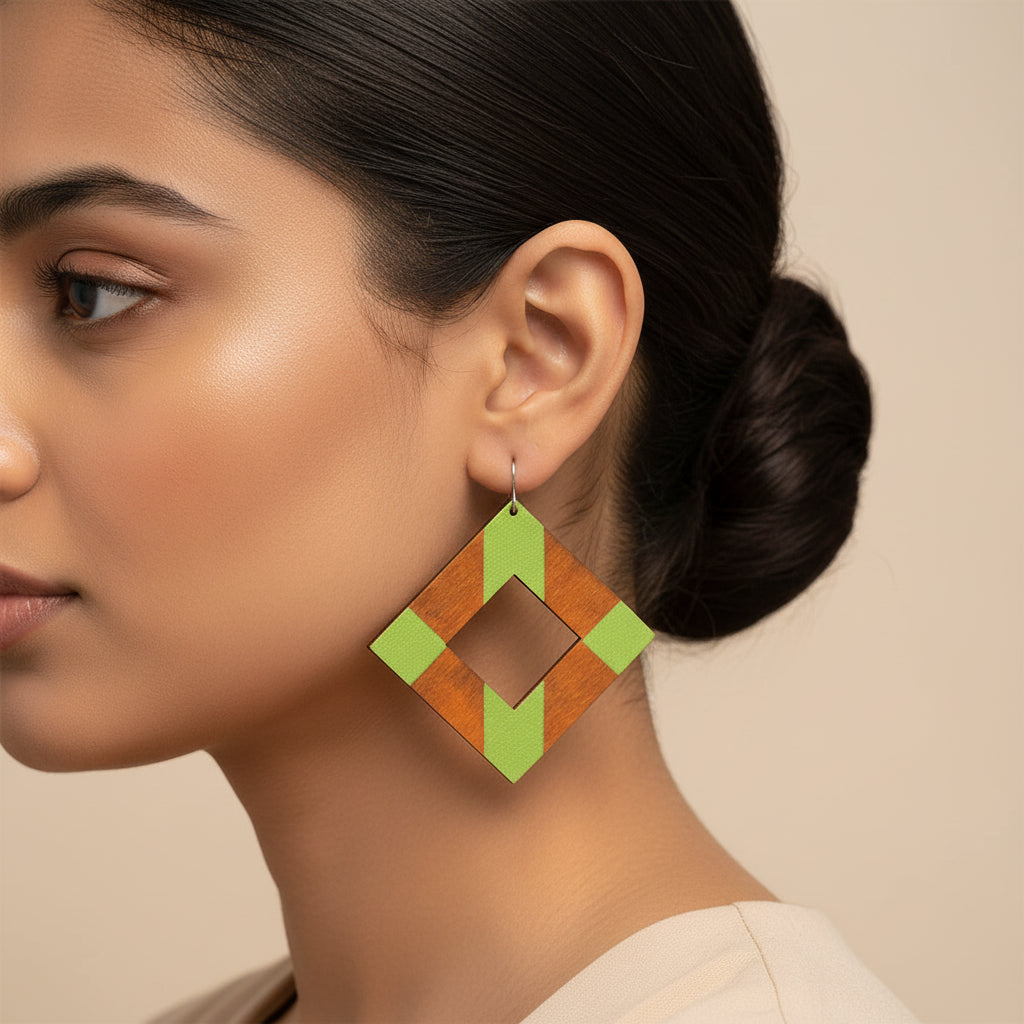 Wildwood Thread- Wooden dangler earrings