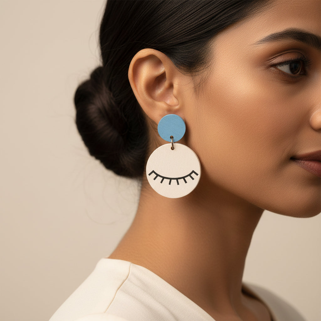 Earth Edit- Wooden dangler earrings