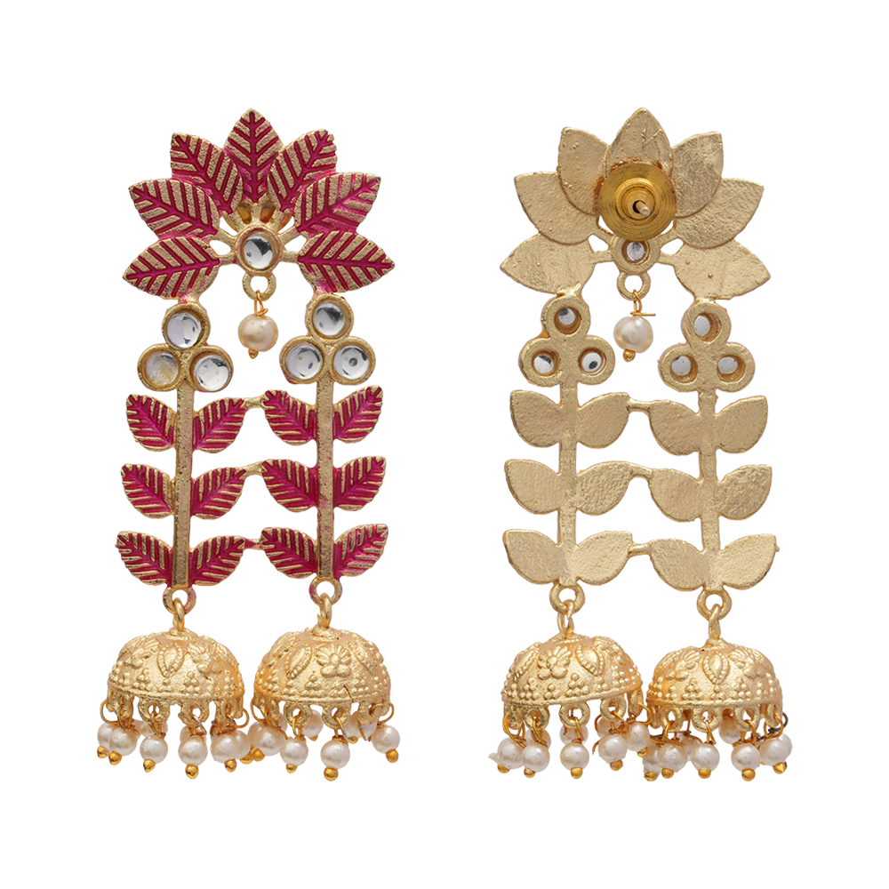 Smita- Hanging Pearl Jhumka earrings