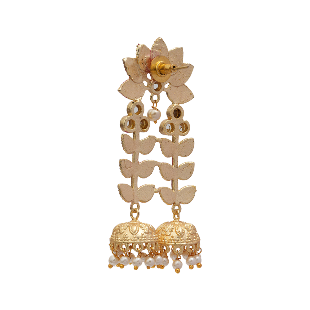Smita- Hanging Pearl Jhumka earrings