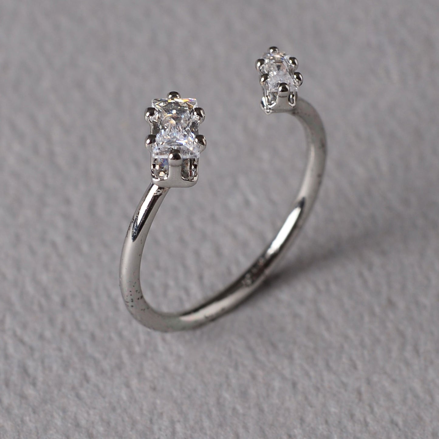Astrisia- Stone Studded Blackmetal Rectangular Fancy Rings