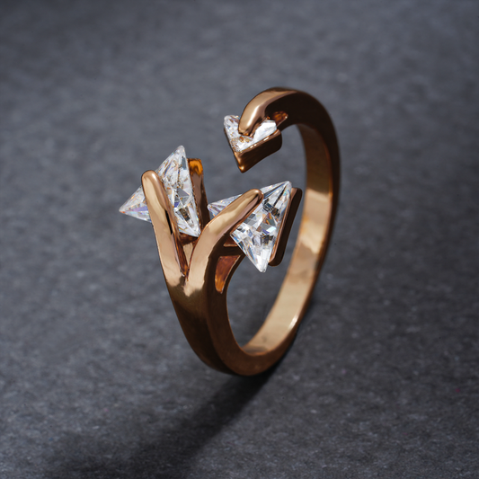 Sylvienne- Stone studded Rosegold Fancy Rings