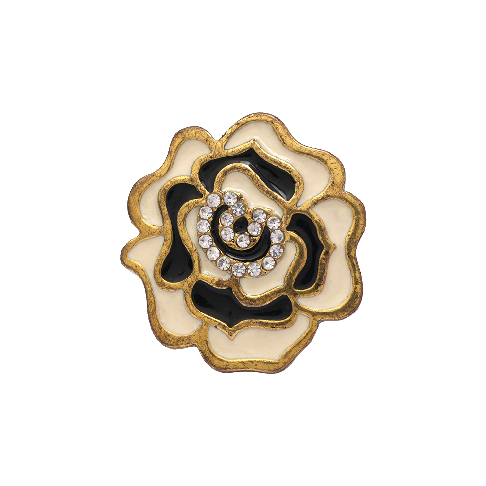 Abhira-Golden Framed Adjustable Ring(Multicolor- White and Black)
