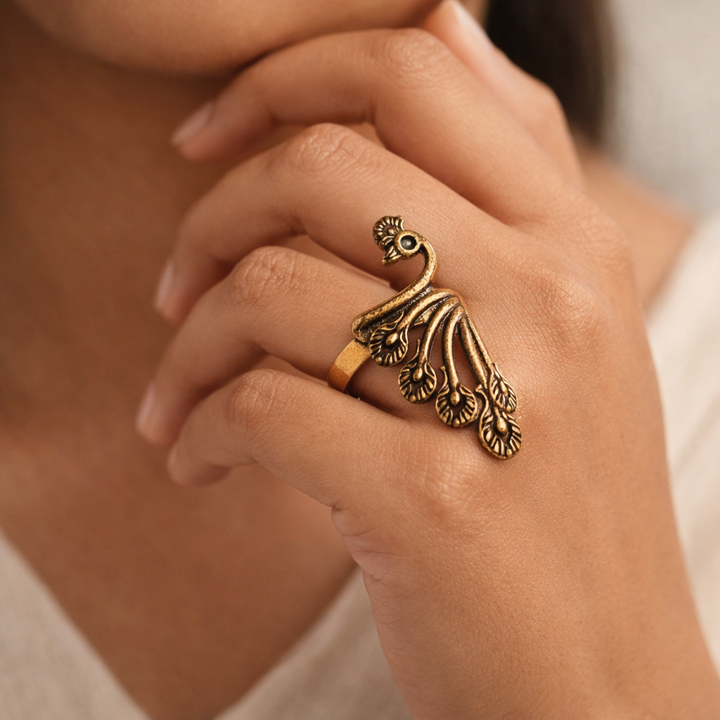 Deepika- Golden Adjustable Ring