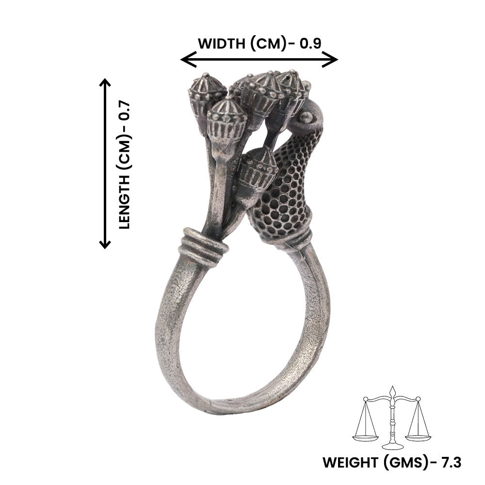 Rupak- Silver oxidised ring