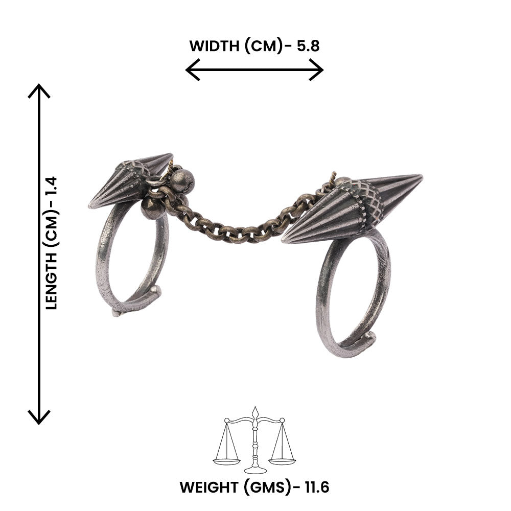 Lavanya- Silver oxidised ring