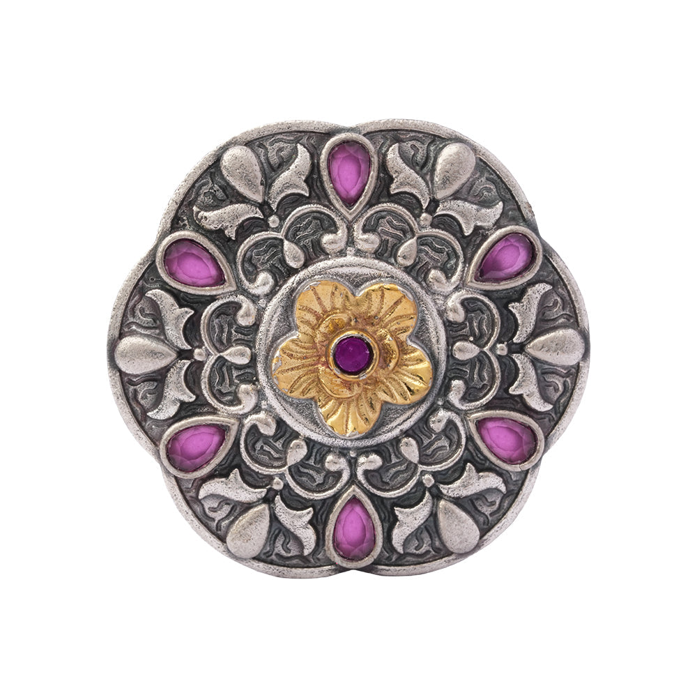 Vasanti – Silver Oxidised Adjustable Ring