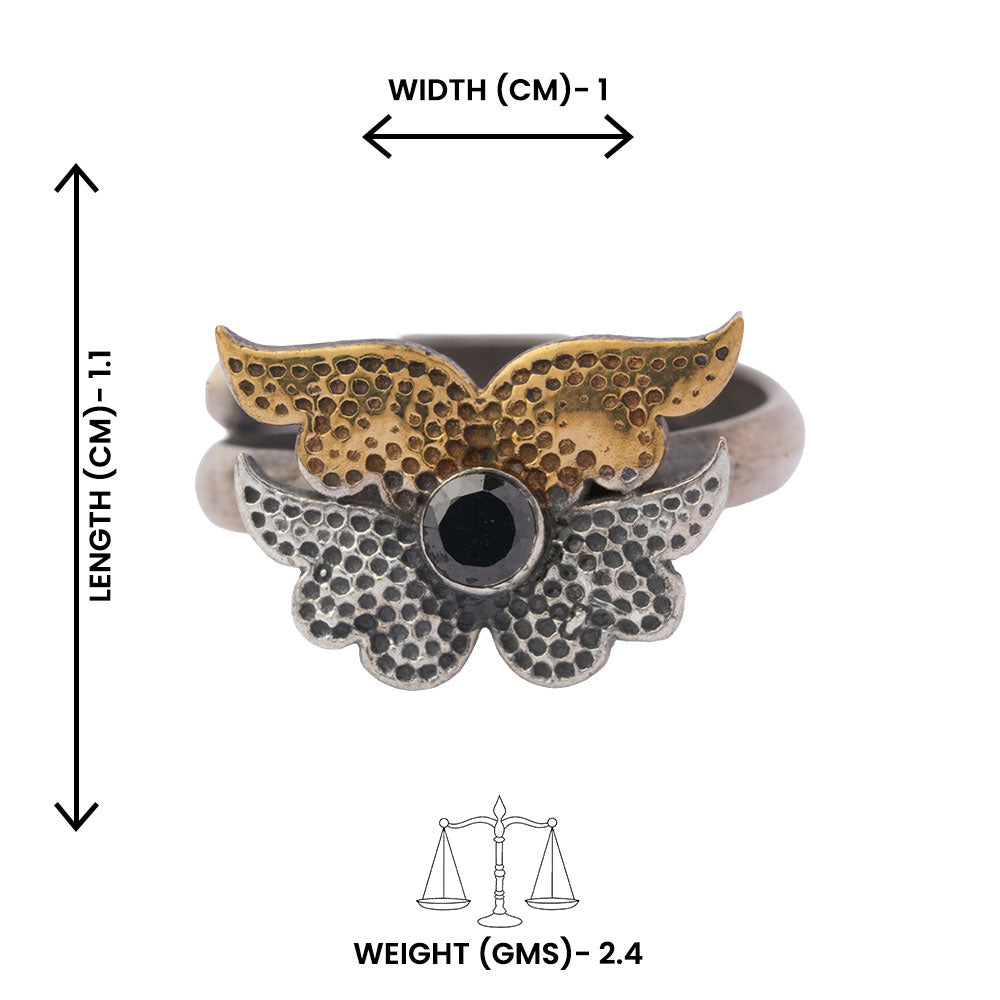Kalapushp- Silver oxidised ring