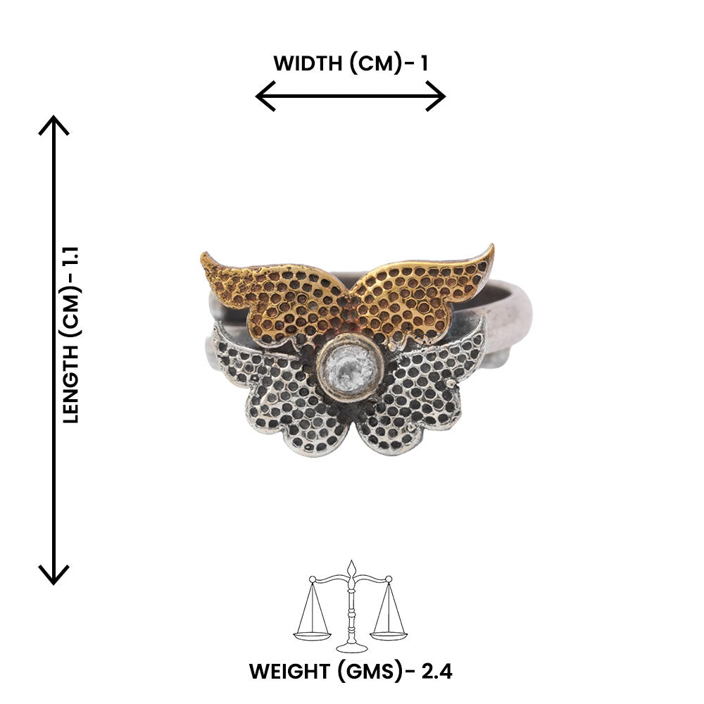 Kiran- Silver oxidised ring