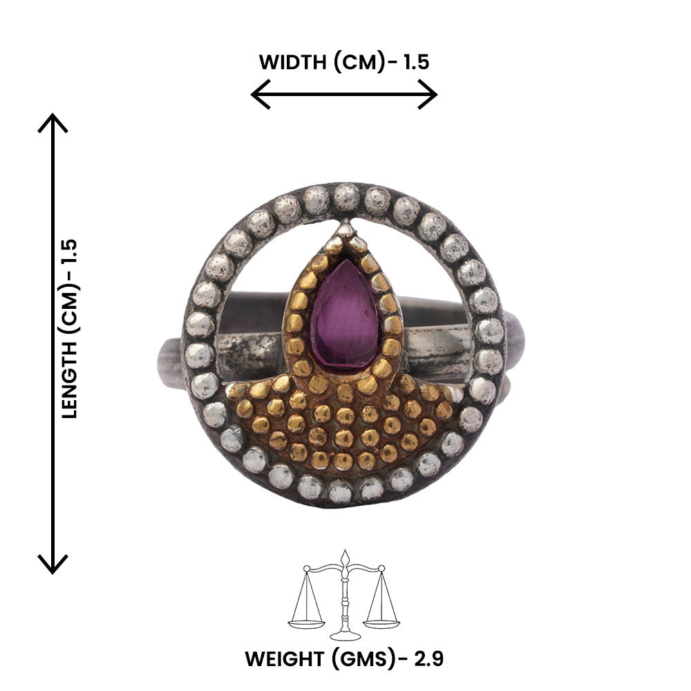 Sanskriti- Silver oxidised ring