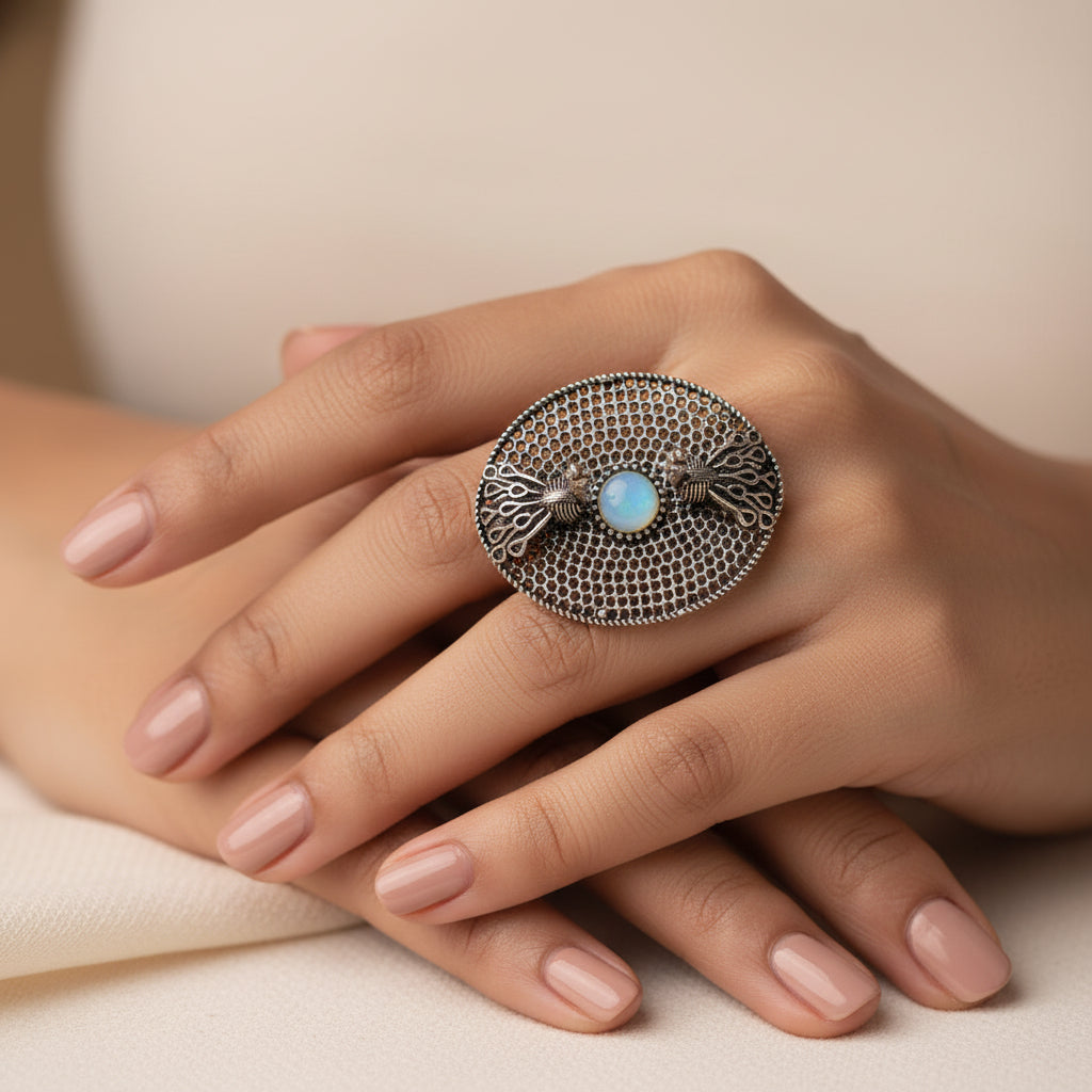 Rangat- Silver oxidised ring