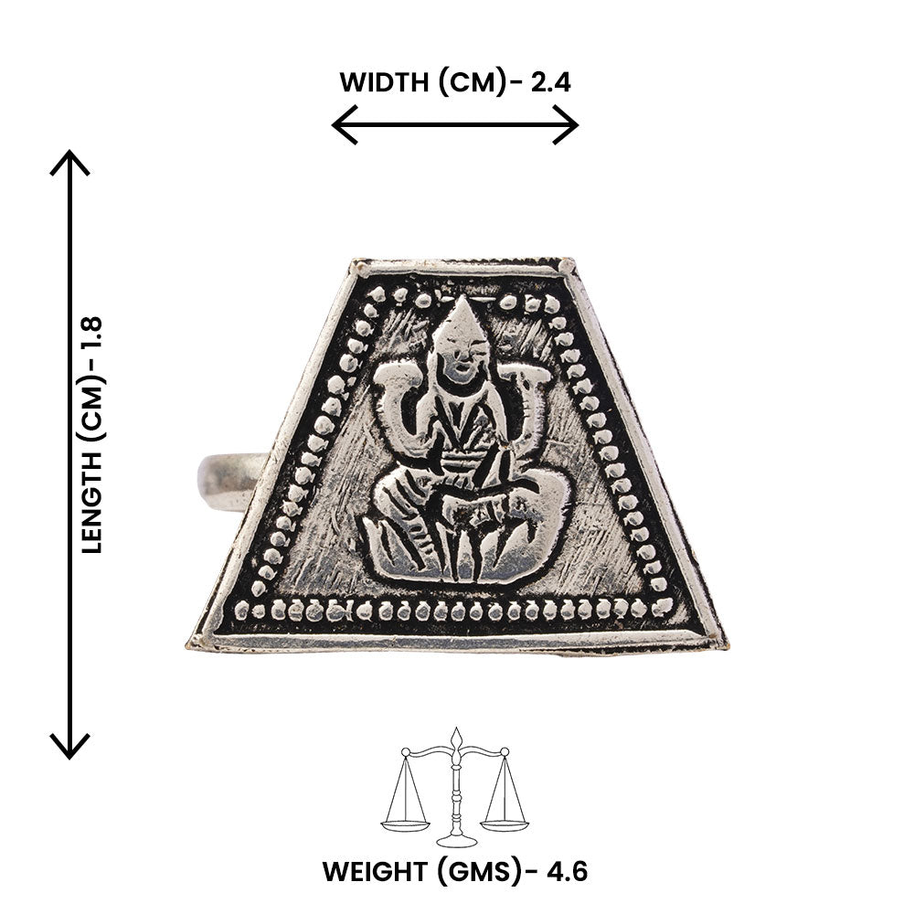 Vaibhavi- Silver oxidised ring