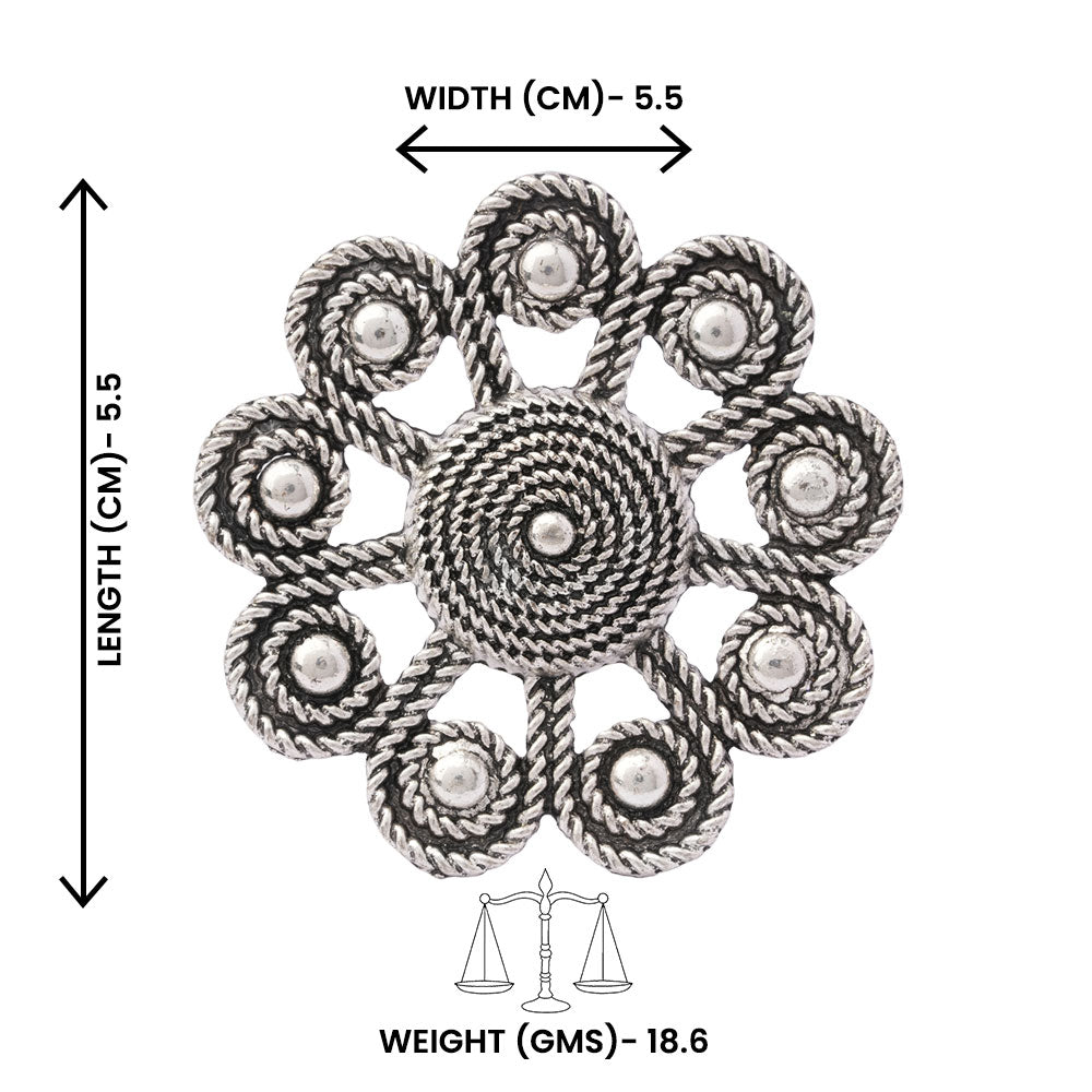 Tarangini- Silver oxidised ring