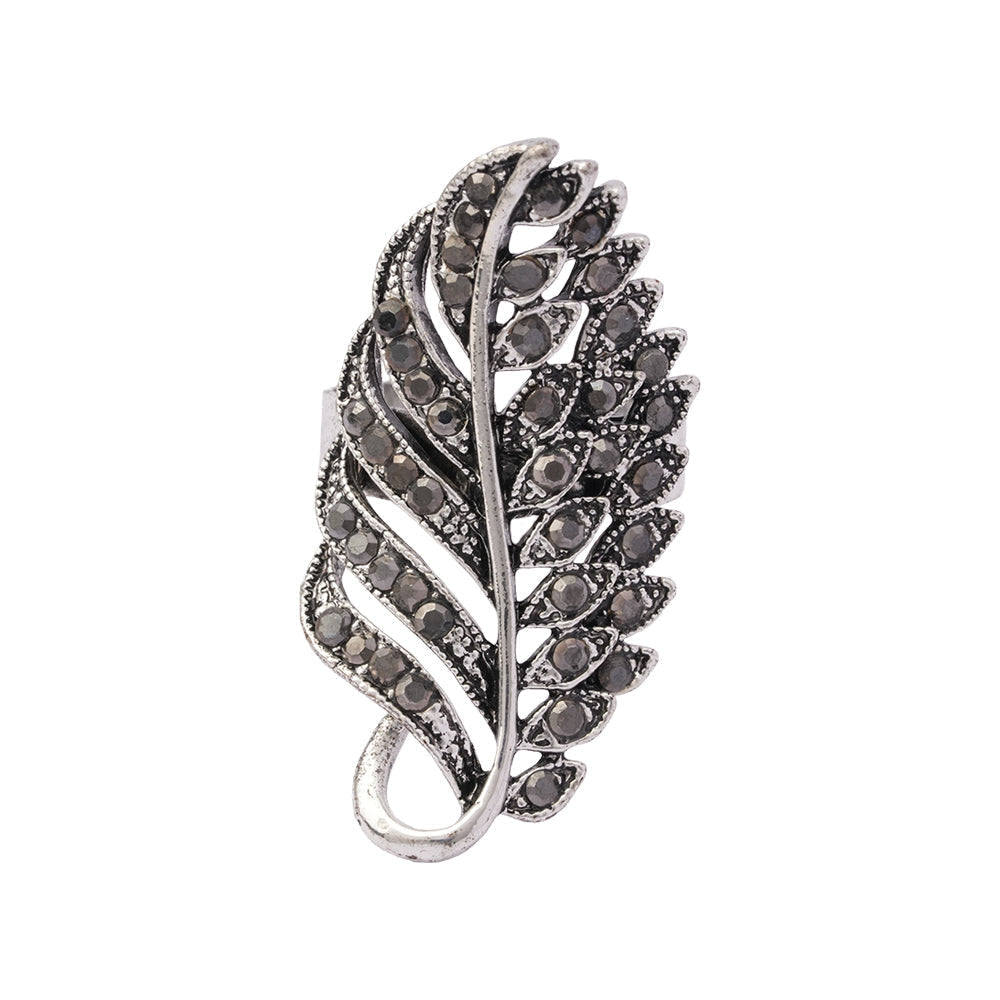 Ragini- Silver oxidised ring