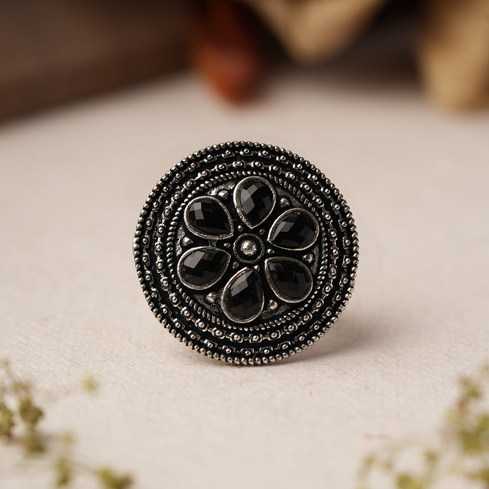 Rashmi- Silver oxidised ring (Black)