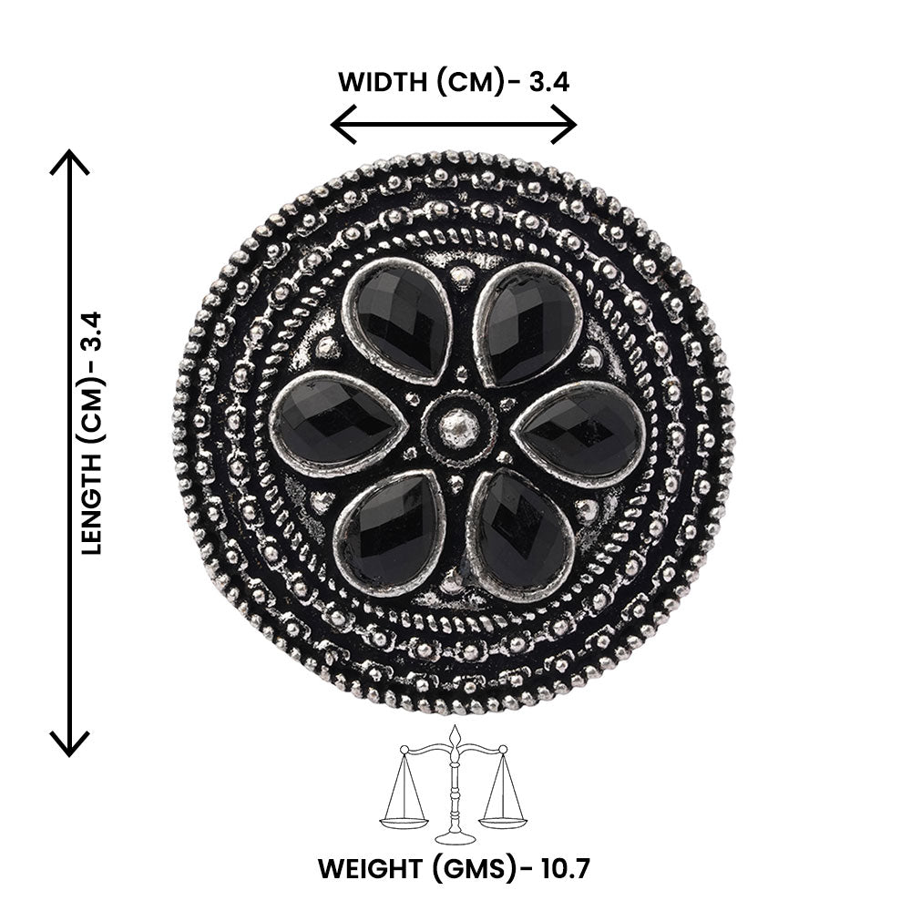 Rashmi- Silver oxidised ring (Black)