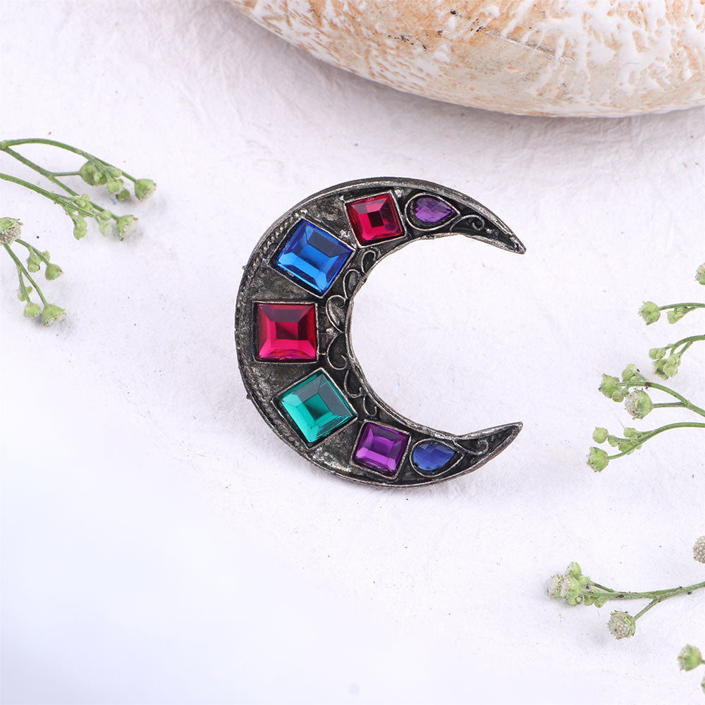 Chandrika - Silver Oxidised ring- (Multicolored)