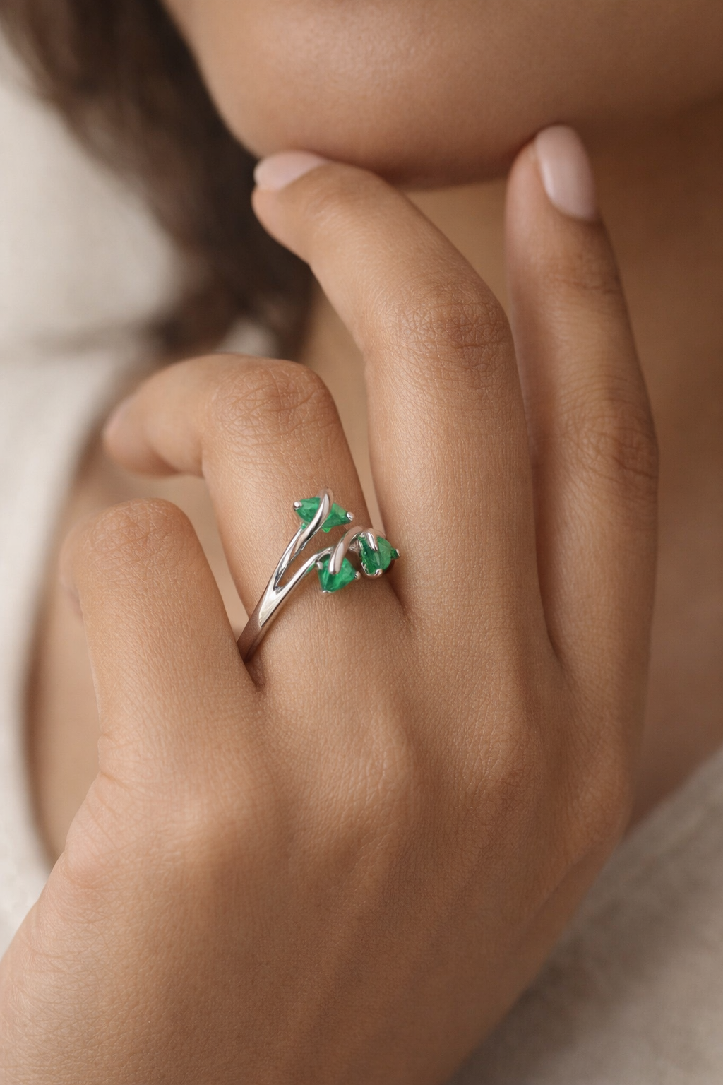 Subtle Radiance- Stone studded metal ring