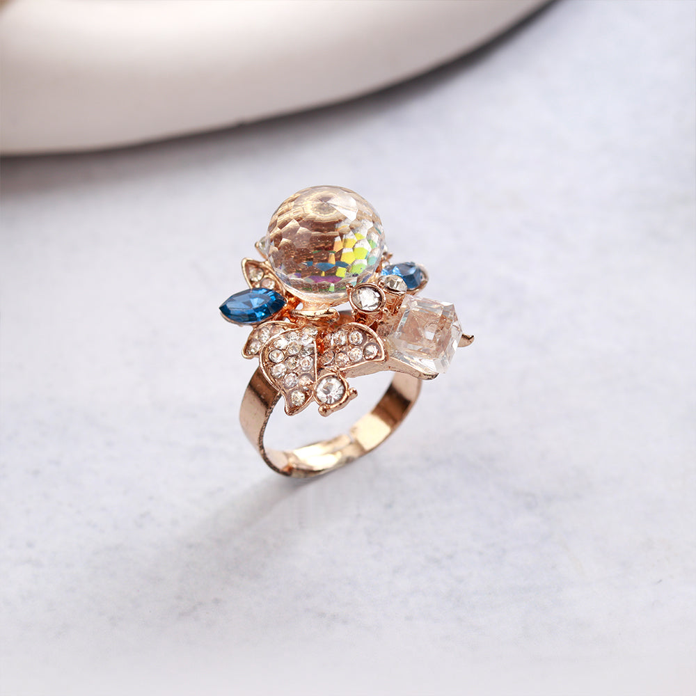 Luna Gleam- Stone studded metal ring