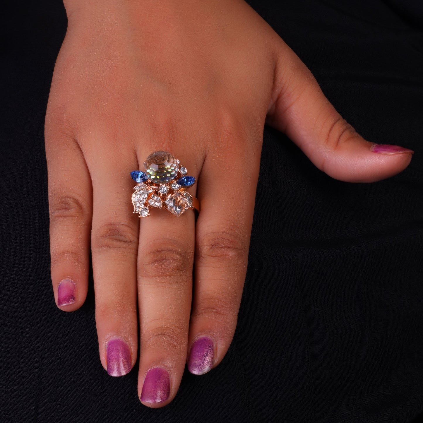 Luna Gleam- Stone studded metal ring