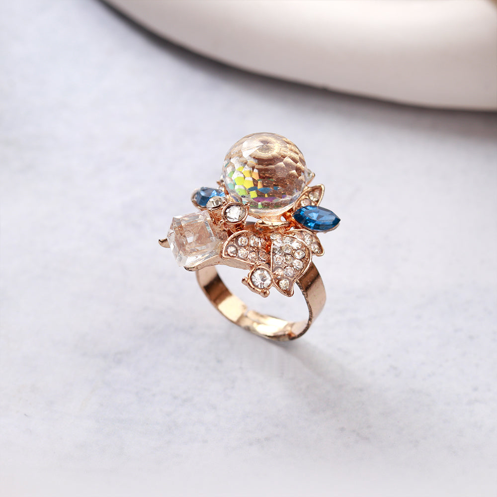 Luna Gleam- Stone studded metal ring