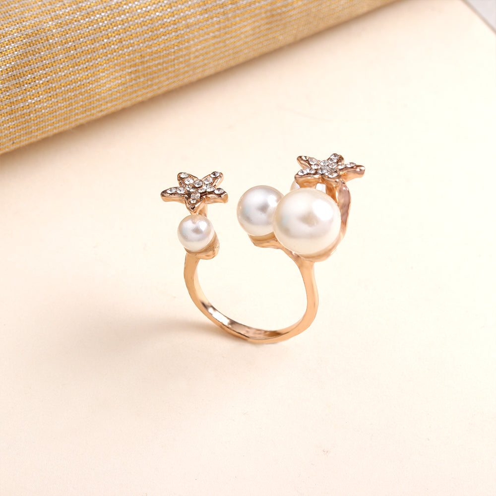 Twilight Spark- Peal studded Ring