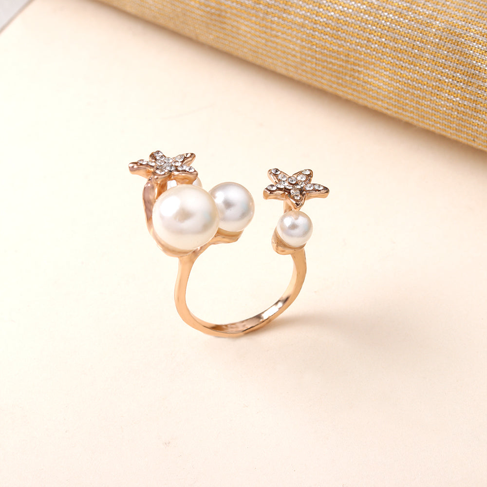 Twilight Spark- Peal studded Ring