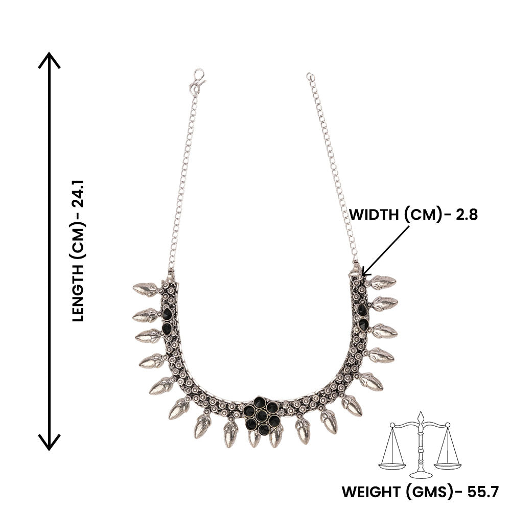 Rupangi- Black stone Brass Neckpiece