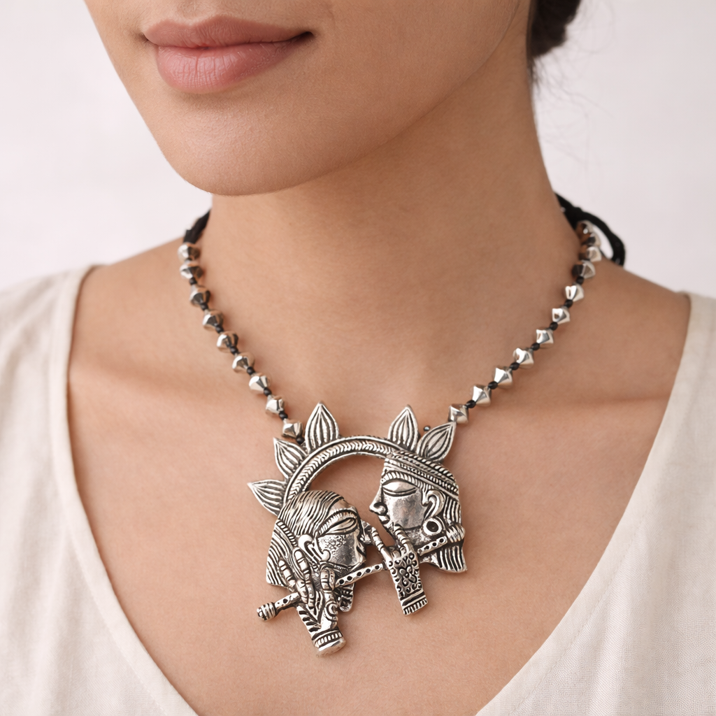 Shraddha- Radha-Krishna Brass Neckpiece Set