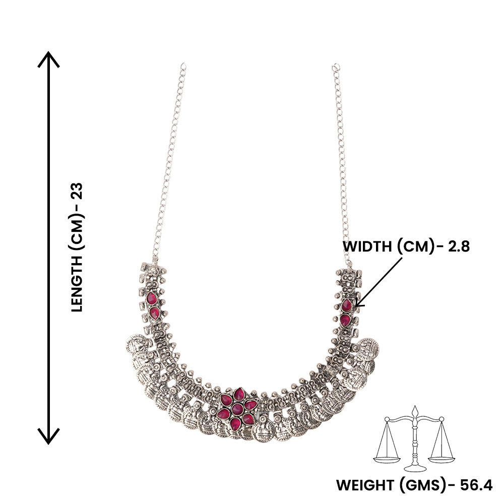 Manimala- Red stone Coin Brass Neckpiece