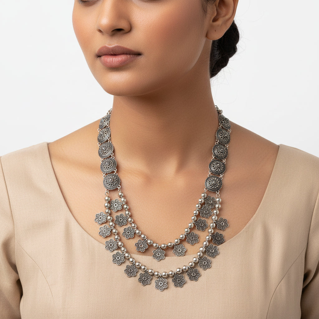 Ratnaval- Long Brass Neckpiece