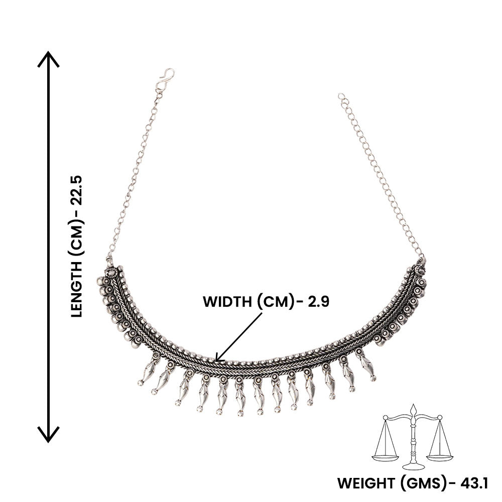 Shyamalika- Brass Oxidised Necklace