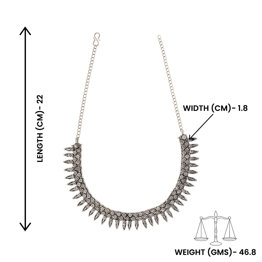 Manihar- Brass Oxidised Necklace