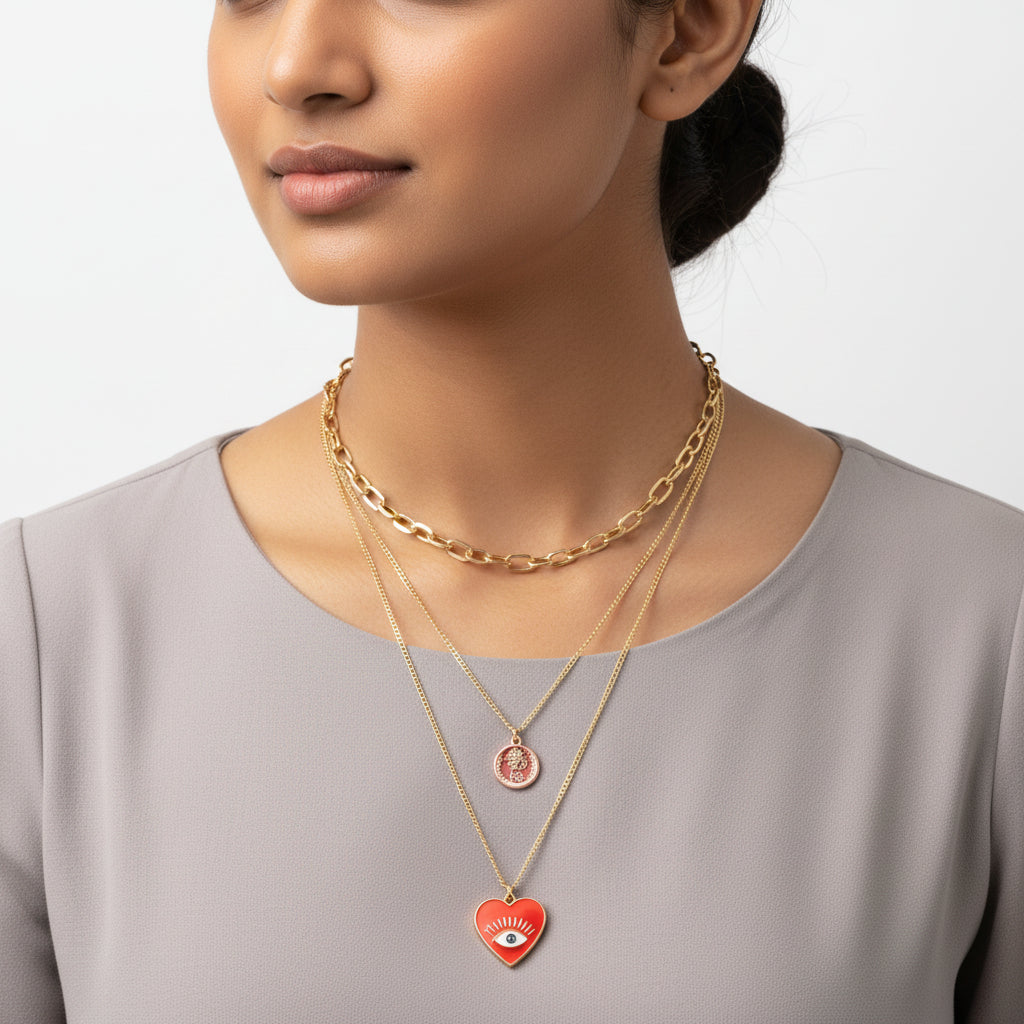 Golden Drift- golden minimal layered necklace