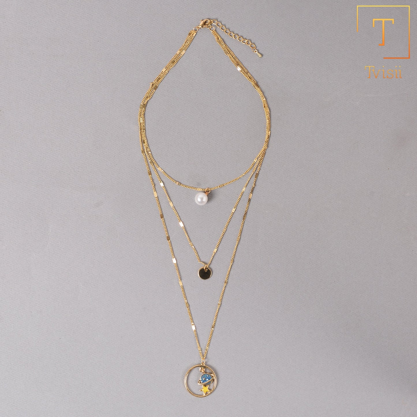 Dune Line- golden minimal layered necklace