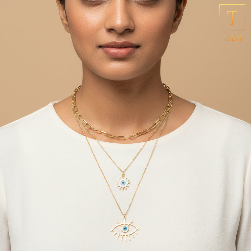 Sunpetal Thread- golden minimal layered necklace