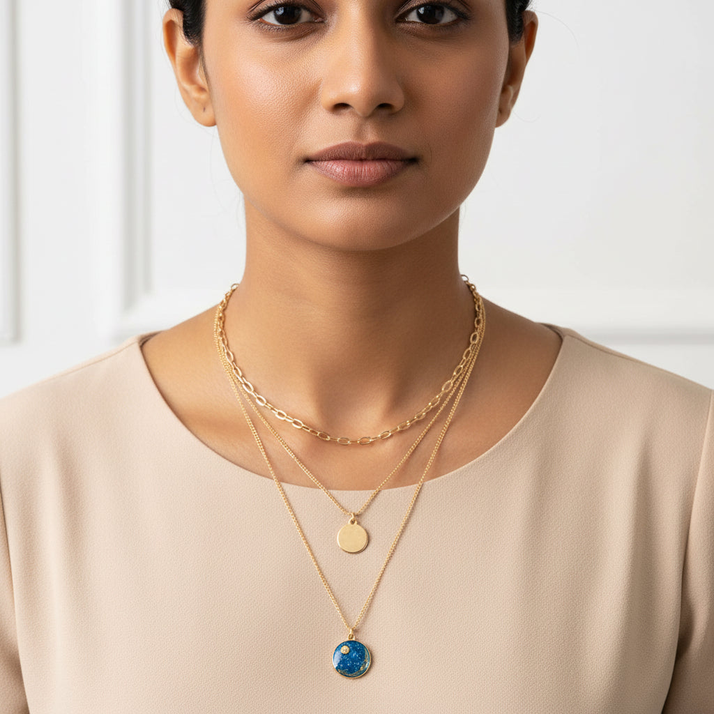 Golden Hour- golden minimal layered necklace