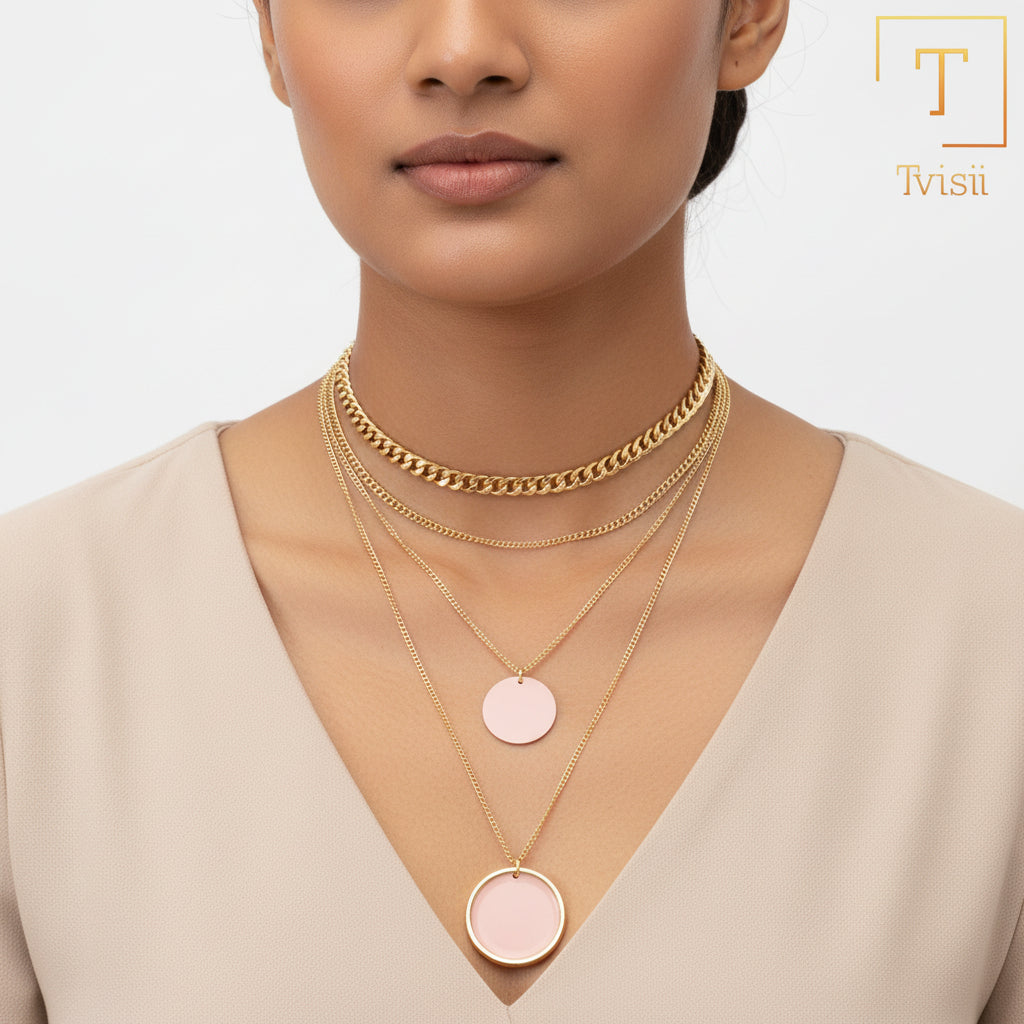Soft Radiance- golden minimal layered necklace