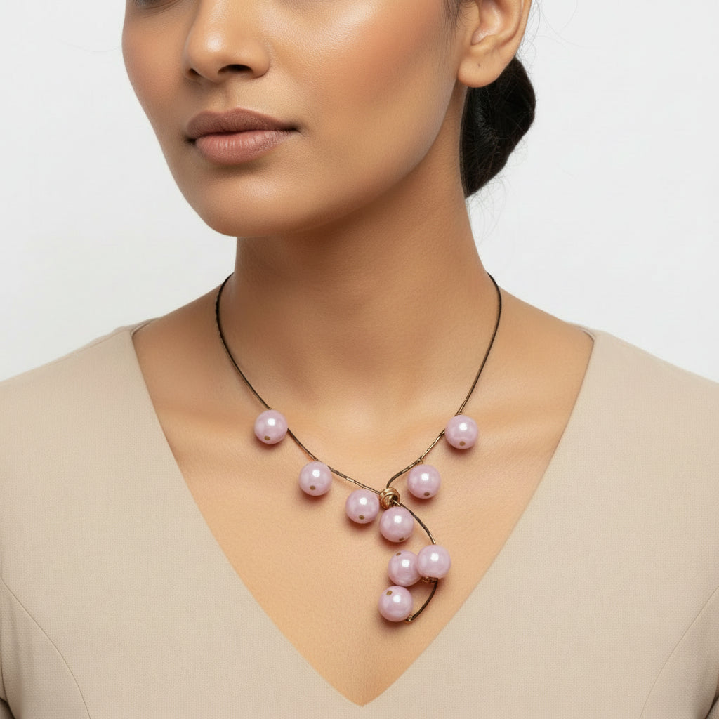 Golden Pop- Bead Studded Neckpiece
