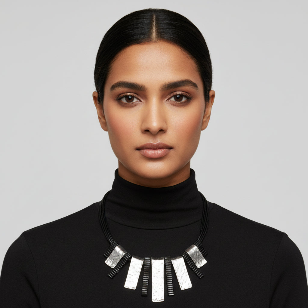 Vivid Bloom- Metallic charms statement neckpiece