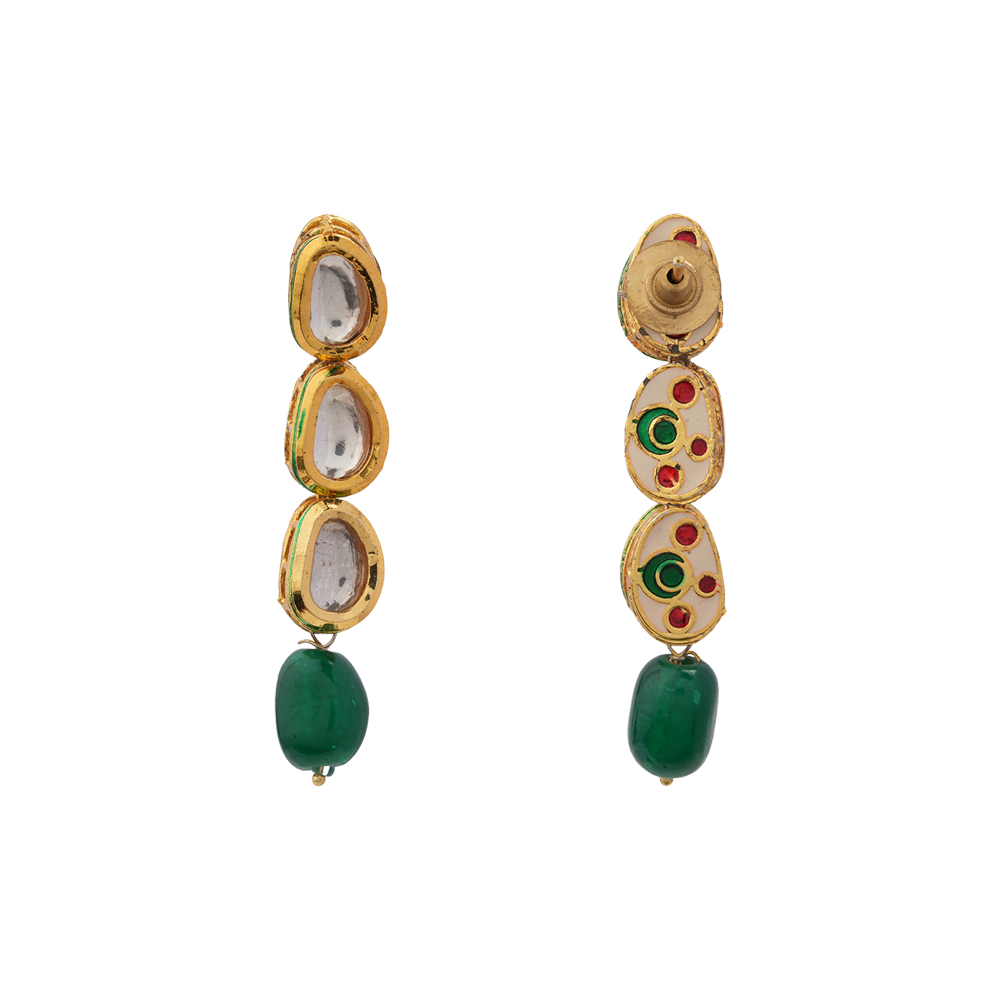Madhavi- Kundan Studded Hanging Pearl Neckpiece Set