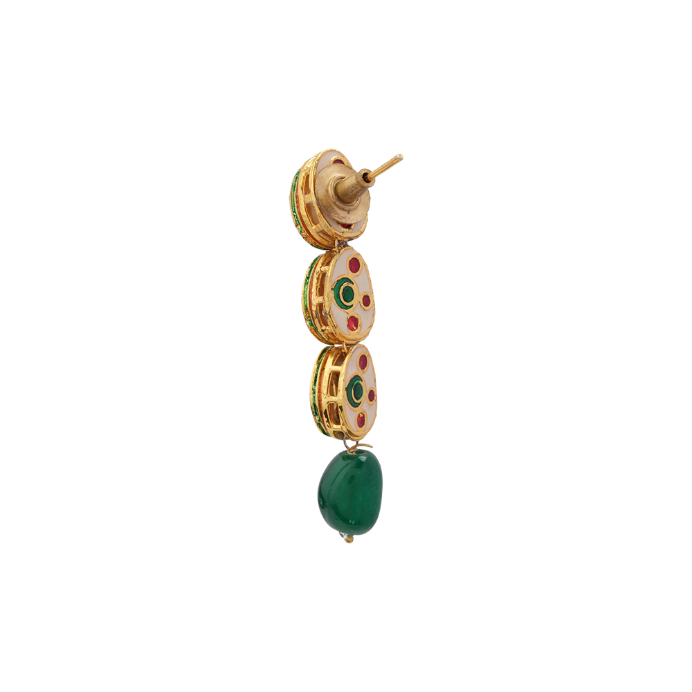 Madhavi- Kundan Studded Hanging Pearl Neckpiece Set